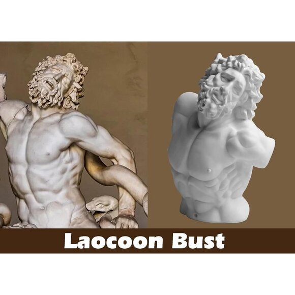 Art Decor Resin Laocoon Bust Greek Sculpture Roman Mythology 5.5"  Inches - Picture 3 of 6